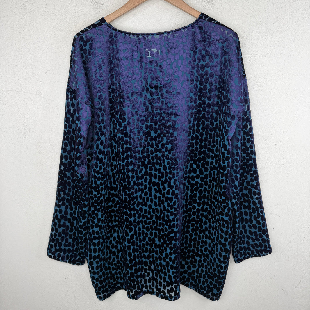 Junya Watanabe Blue Sheer Patterned L/S Shirt