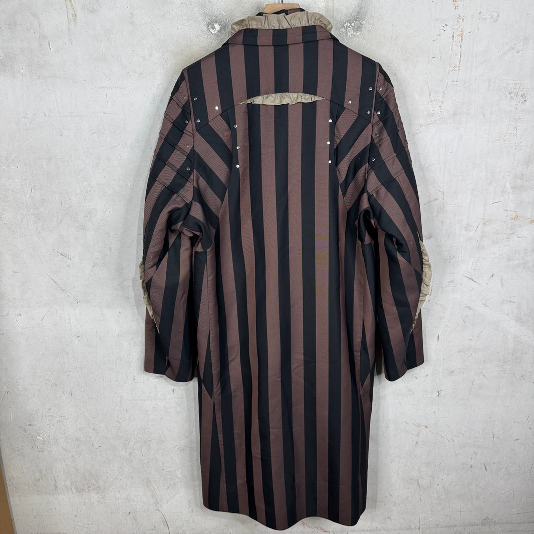 Kiko Kostadinov Sirokko Striped Ruffled Coat