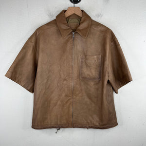 Prada Brown Nappa Lambskin Zip Shirt
