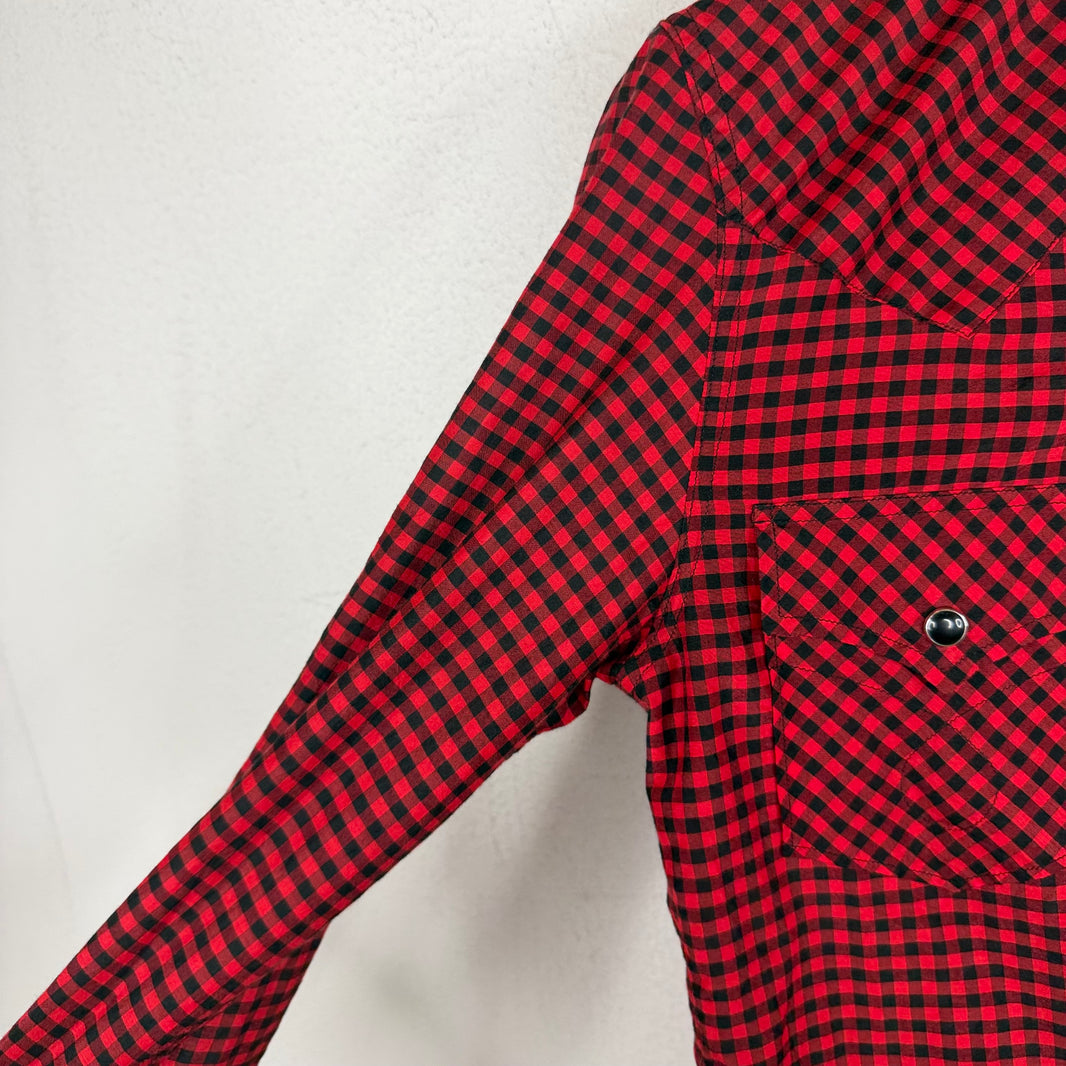 Saint Laurent Red Plaid Western Shirt