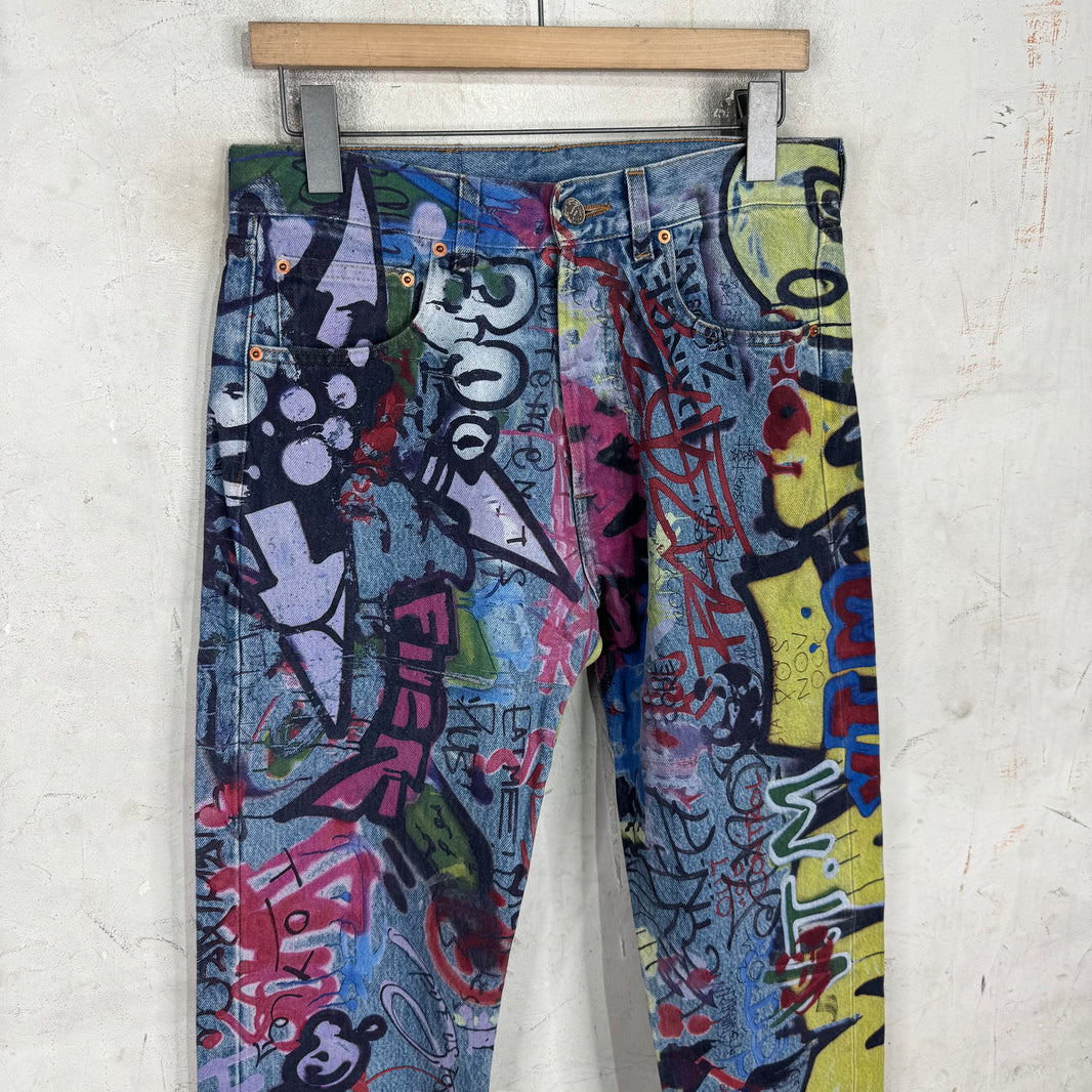 Vetements Slim Graffiti Jeans