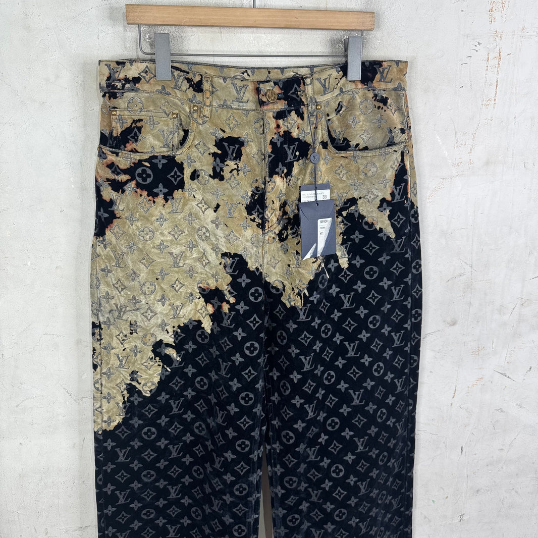 Louis Vuitton Velvet Monogram Bleached Jeans