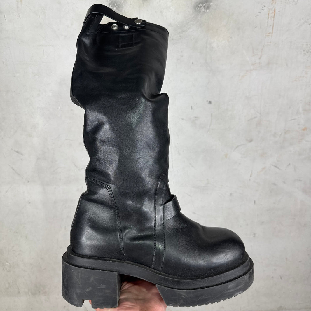 Rick Owens Mid Top Leather Bogun Boots