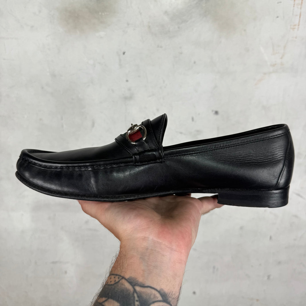 Gucci Leather Horse Bit Loafers