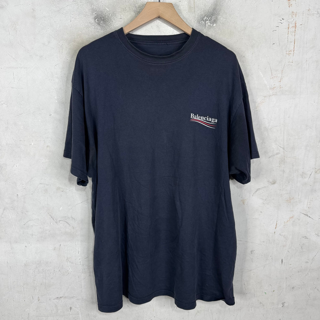 Balenciaga Navy Campaign T-Shirt