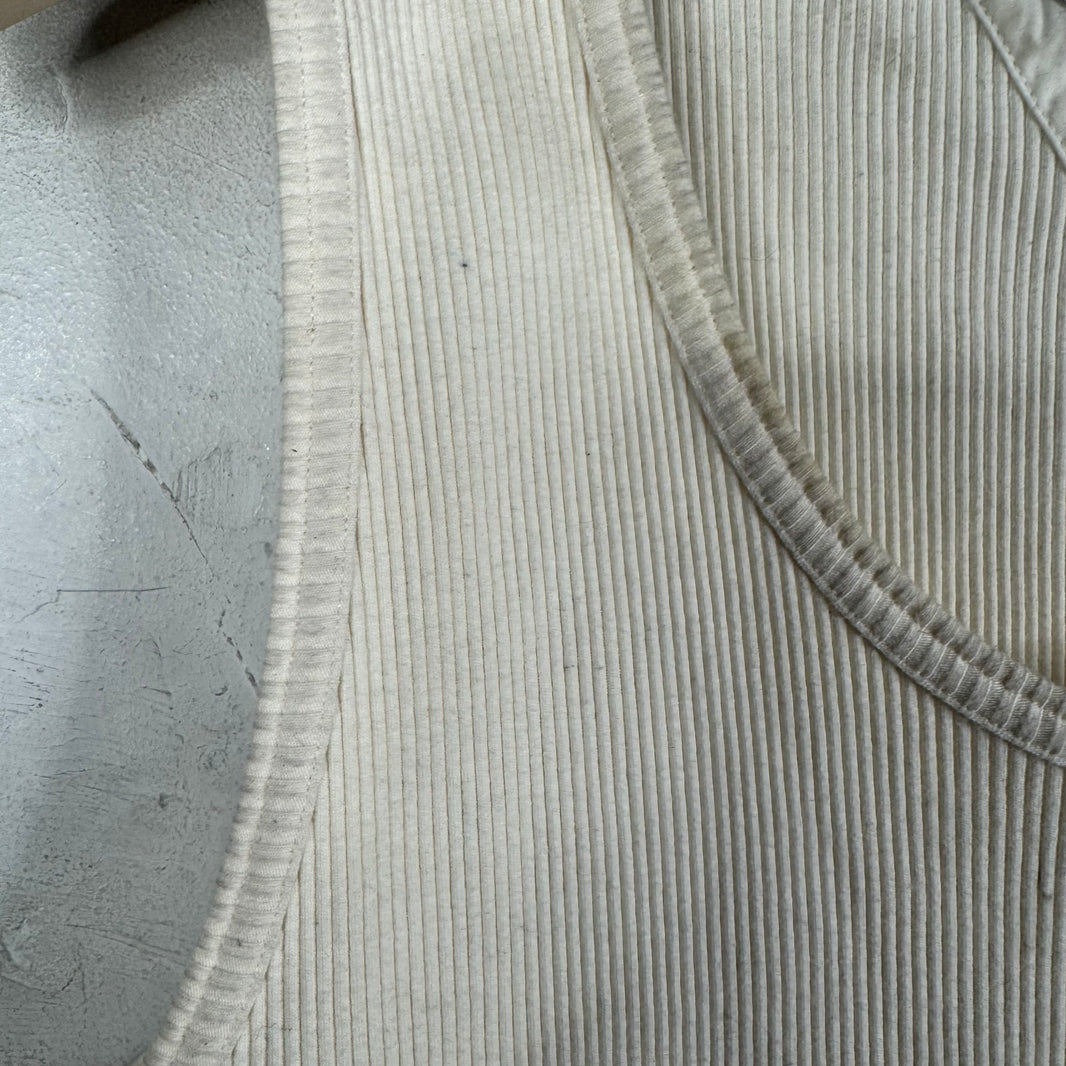 Bottega Veneta White Ribbed Tank Top