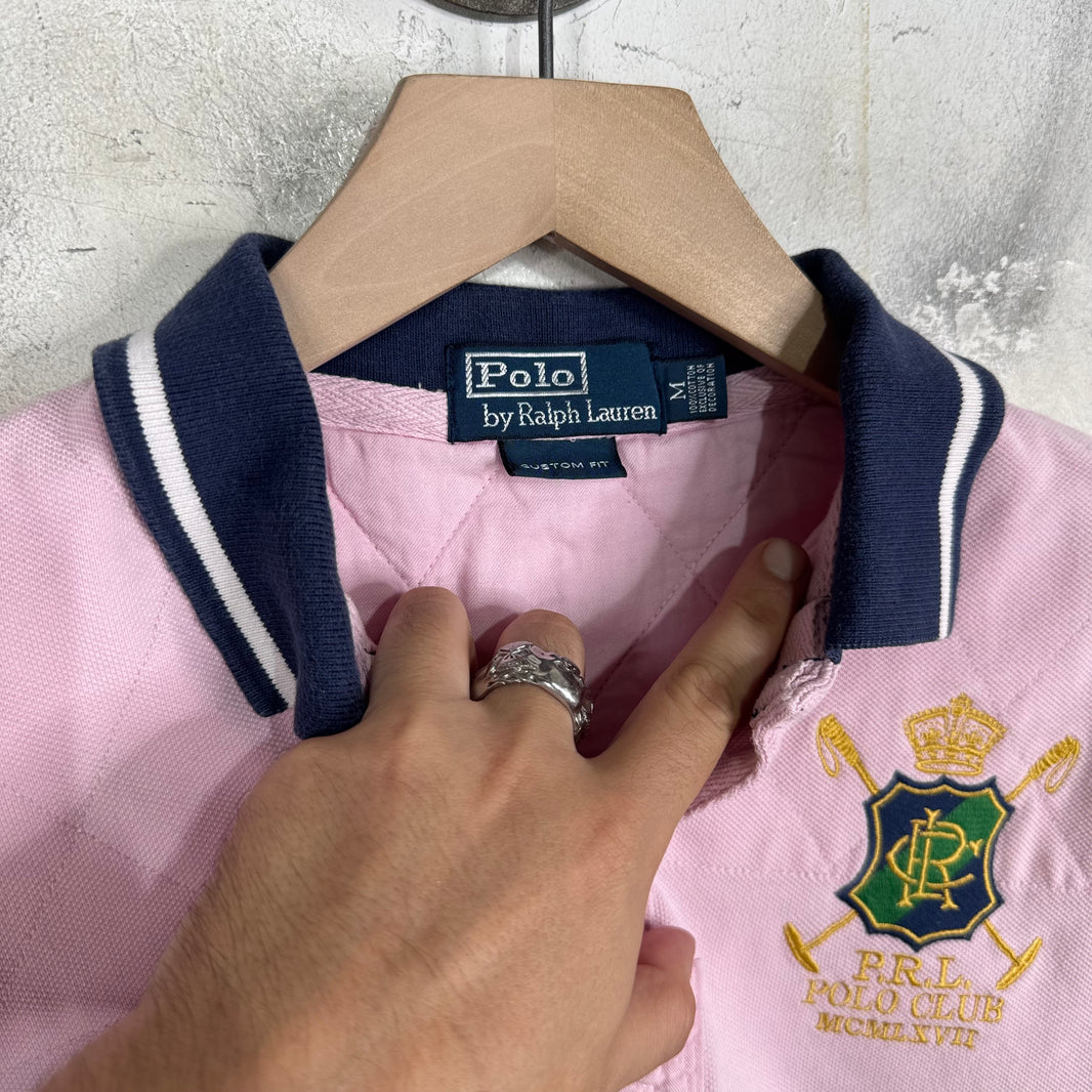 Ralph Lauren Pink Bleecker Paneled Crest Polo