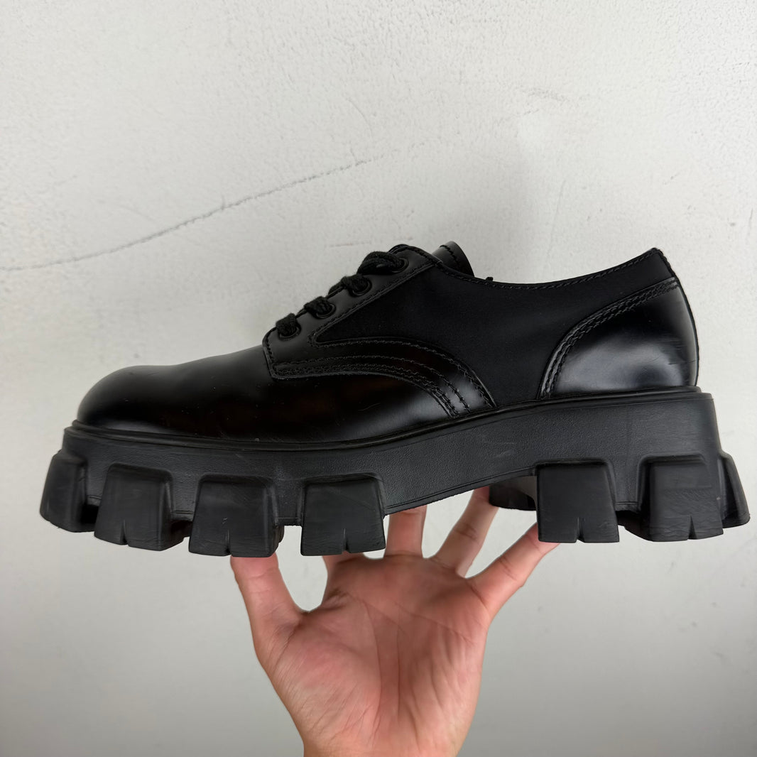 Prada Nylon/Leather Monolith Derbies