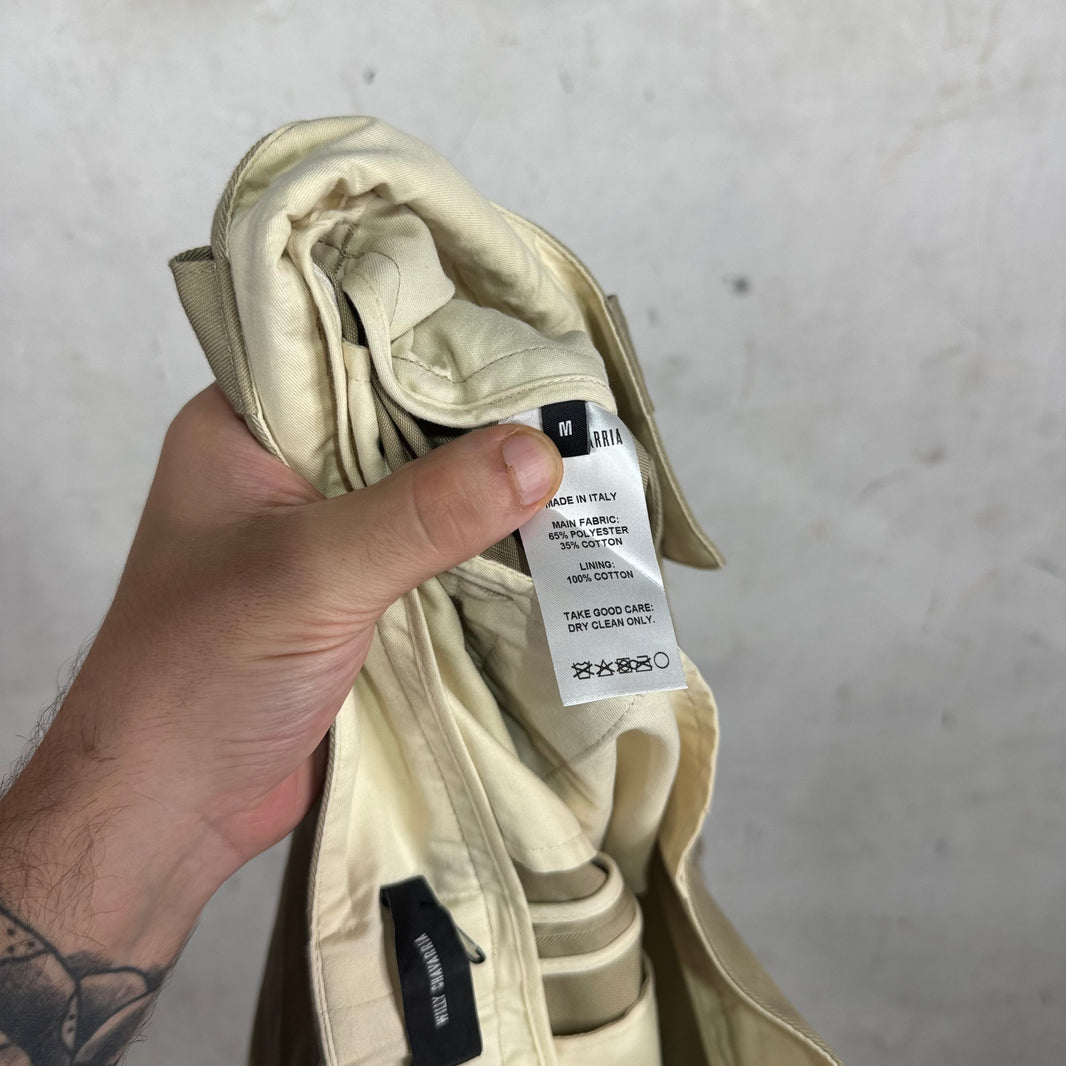 Willy Chavarria Khaki Pleated Canvas Shorts