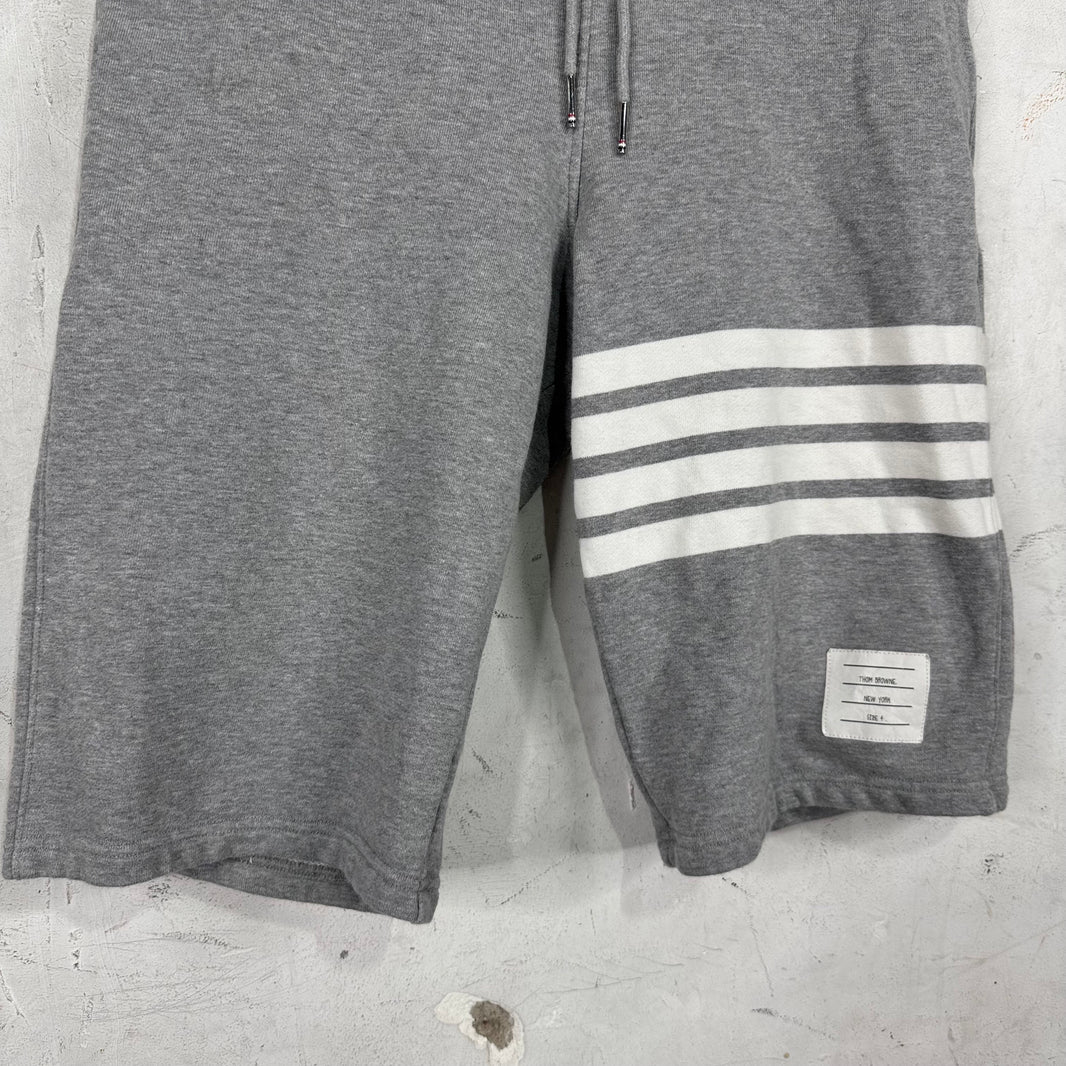 Thom Browne Grey Striped Sweatshorts