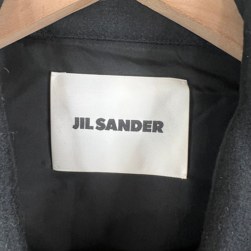 Jil Sander Black Wool Zip Up Overshirt