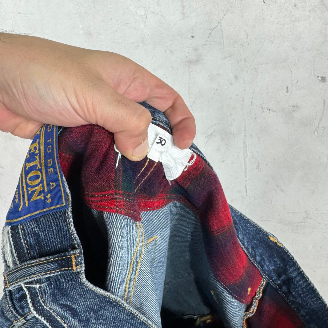 Margiela Pendleton Layered Distressed Jeans