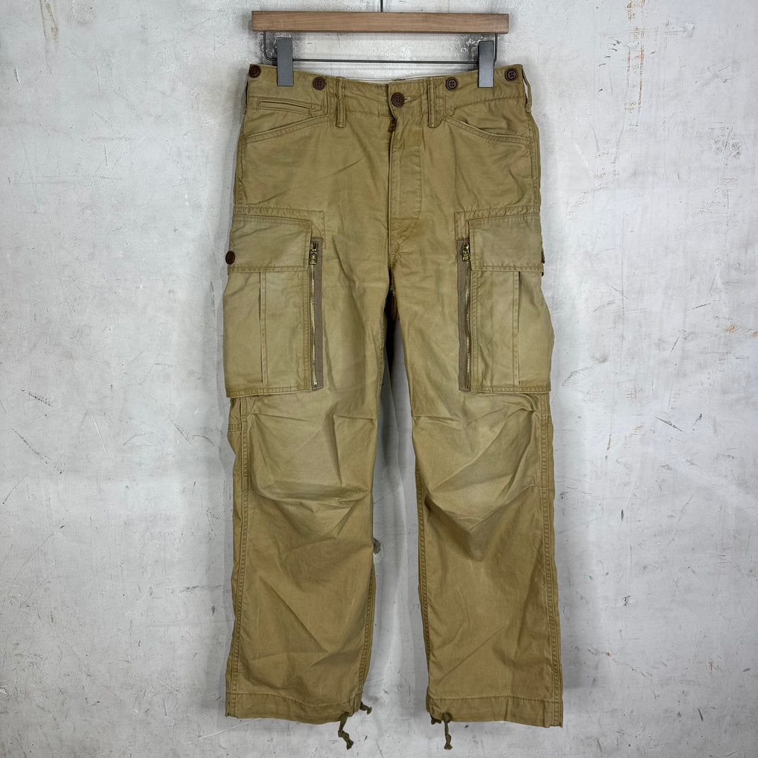 RRL Heavy Tan Zippered Cargos