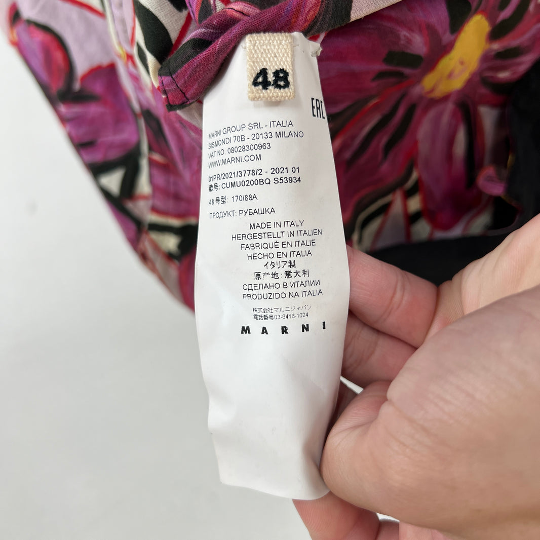 Marni Reversible Purple Floral Button Up Shirt