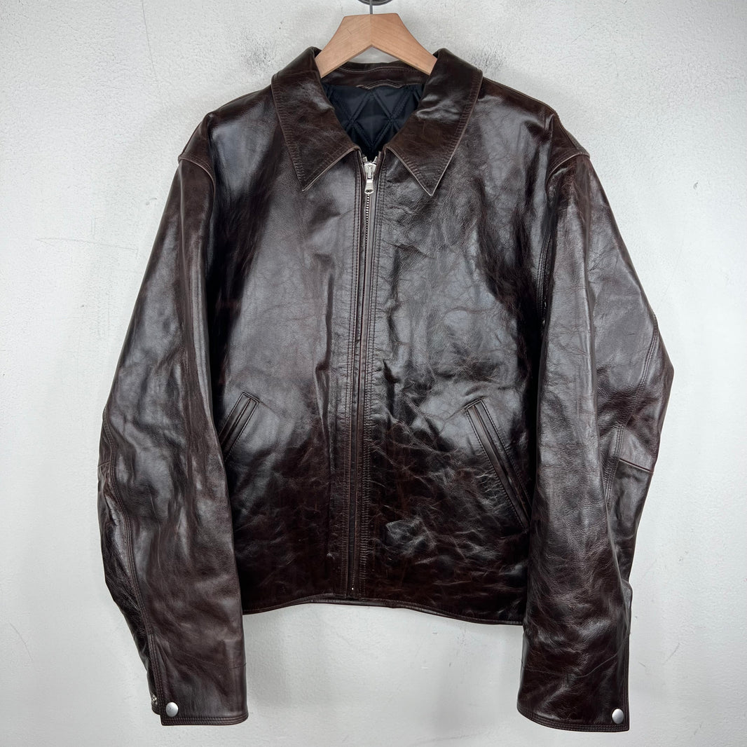Stussy Brown Leather Garage Jacket