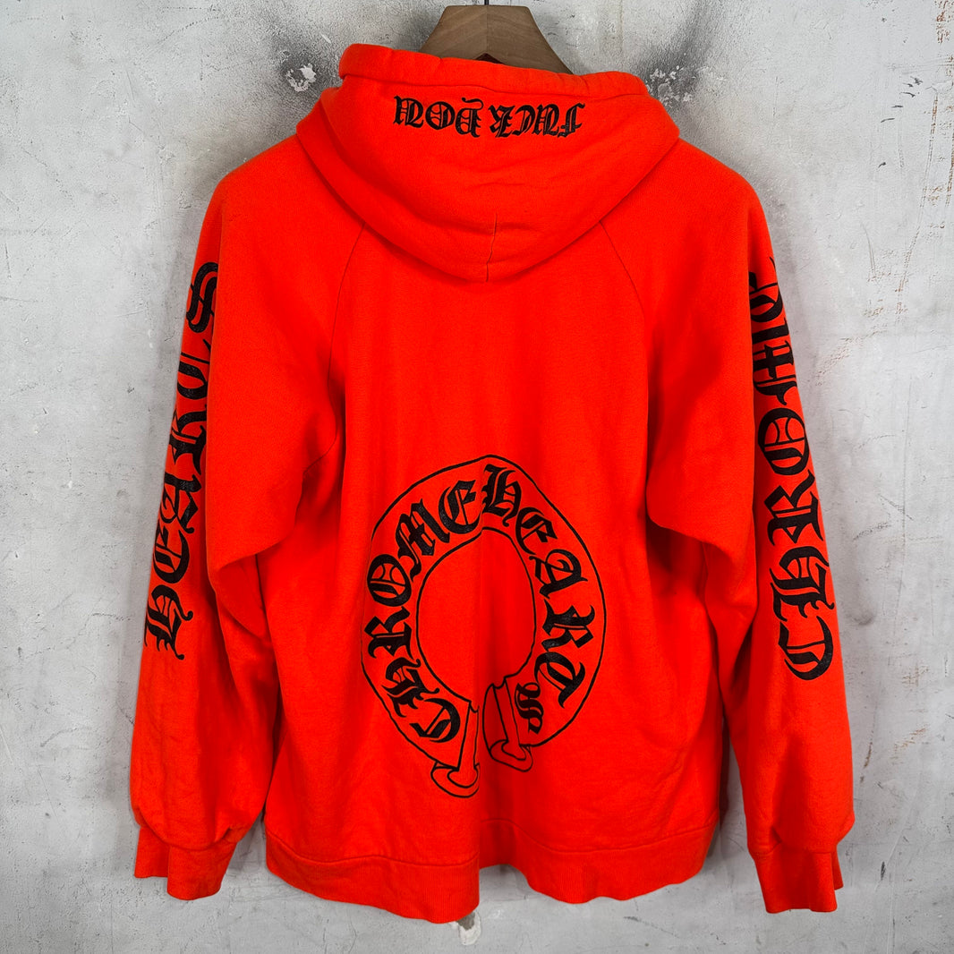 Chrome Hearts Orange Thermal Horseshoe Pullover Hoodie
