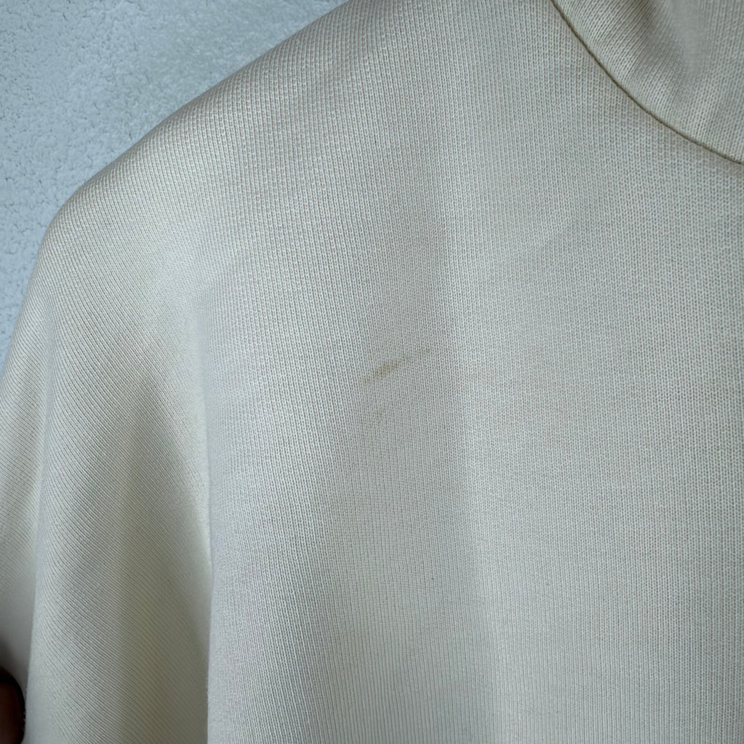 Balenciaga Cream Back Logo Zip-Up Hoodie