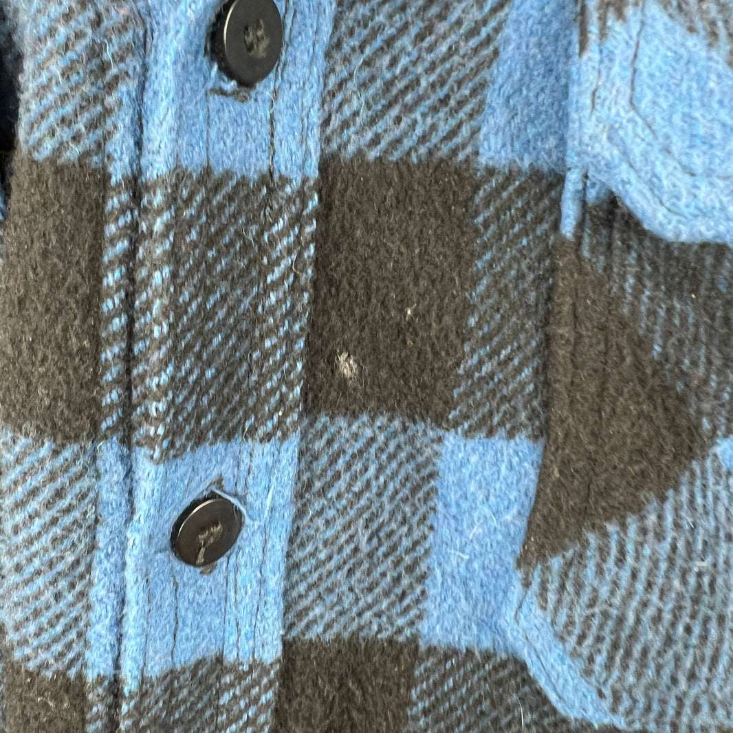 424 Blue Hooded Flannel Jacket