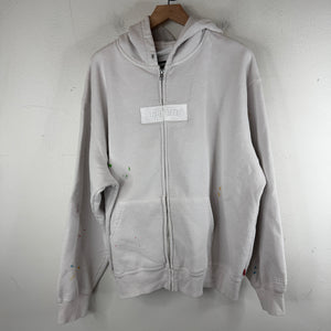 Supreme MM6 White Box Logo Zip-Up Hoodie