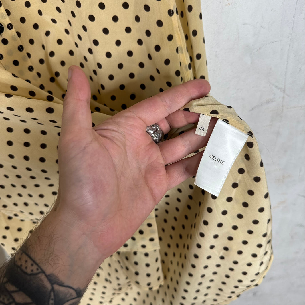 Celine Tan Silk Polka Dotted Shirt