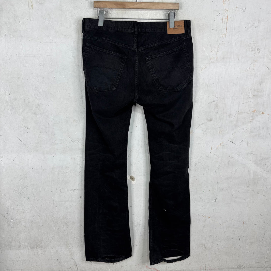 Balenciaga Wrinkle Wash Flared Jeans