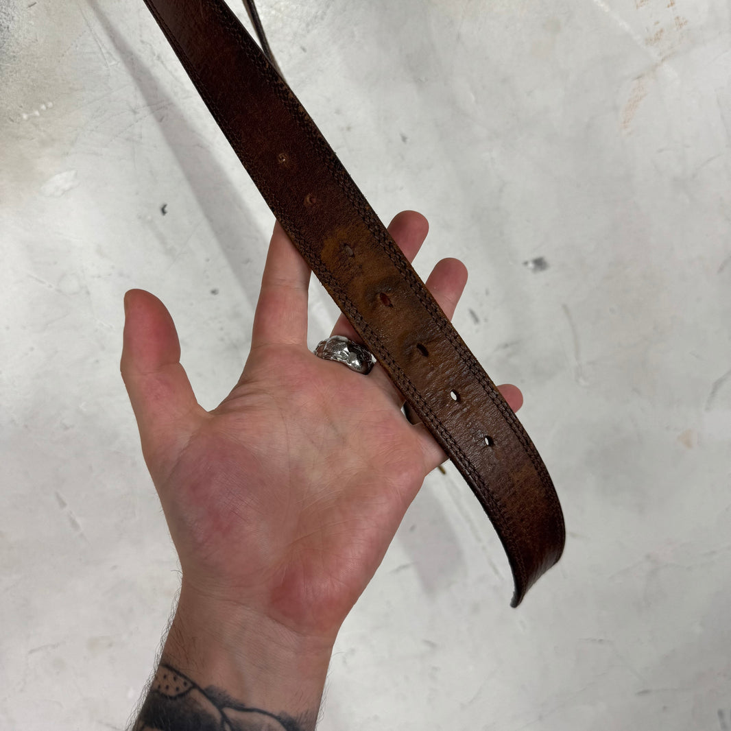Dior Brown Leather D Point Belt