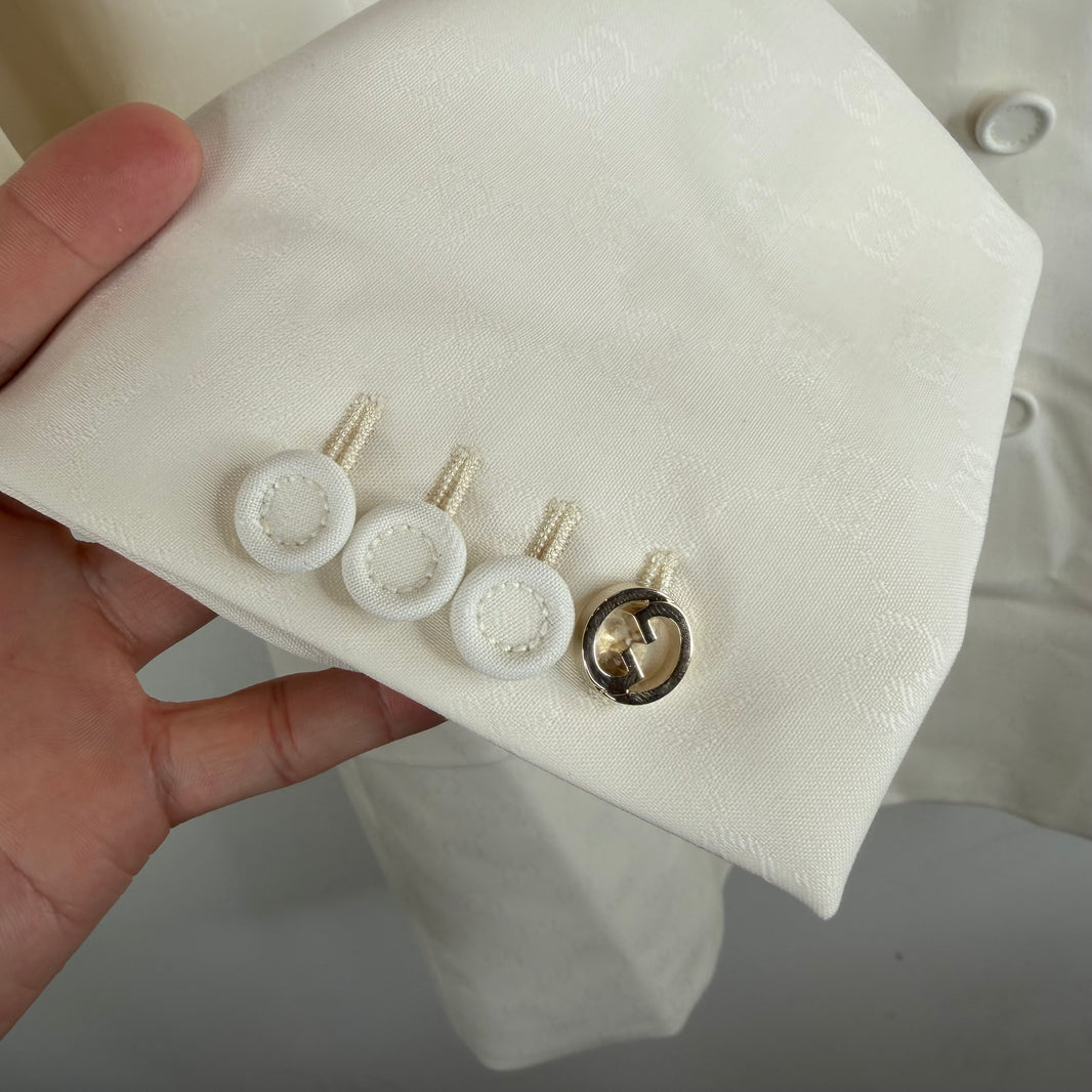 Gucci Tonal GG Monogram White Suit Set