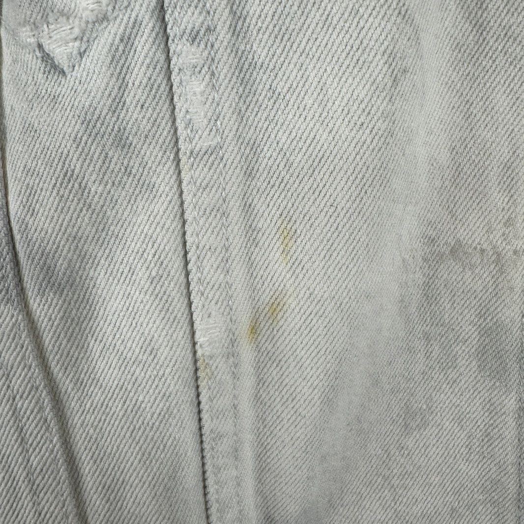 Balenciaga Distressed White Oversized Denim Jacket