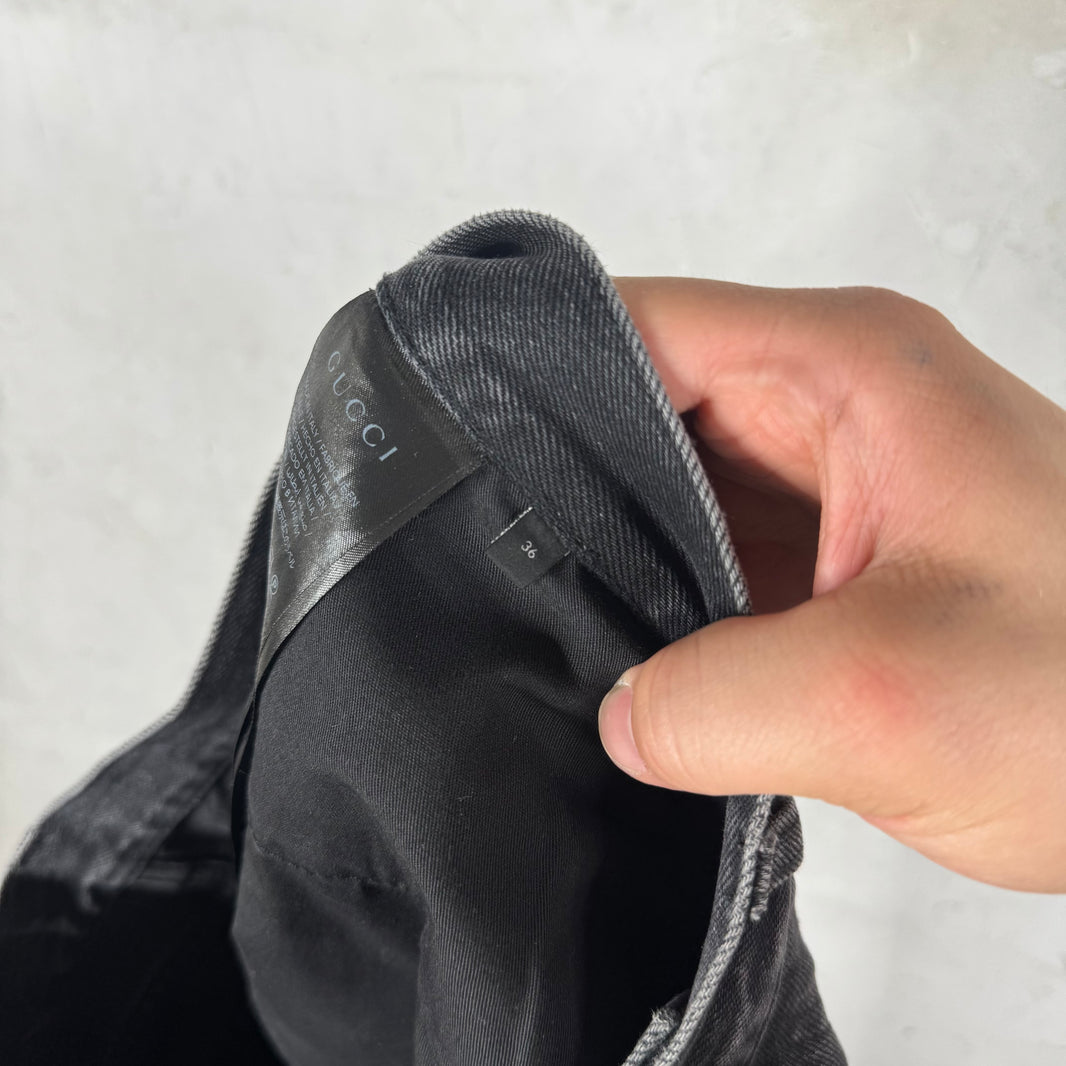 Gucci Washed Black Horsebit Jeans