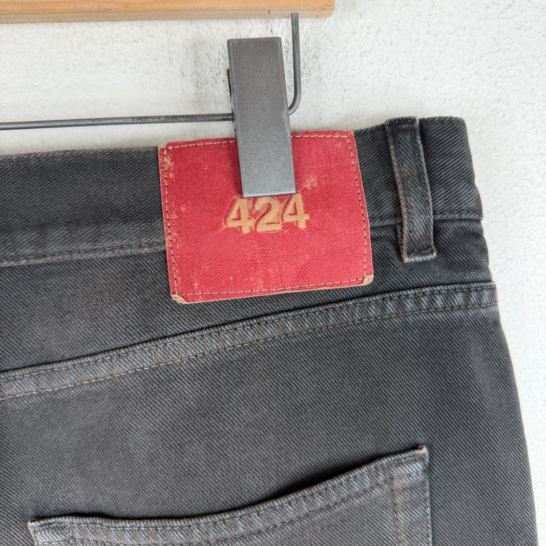 424 Washed Black Loose Denim Jeans