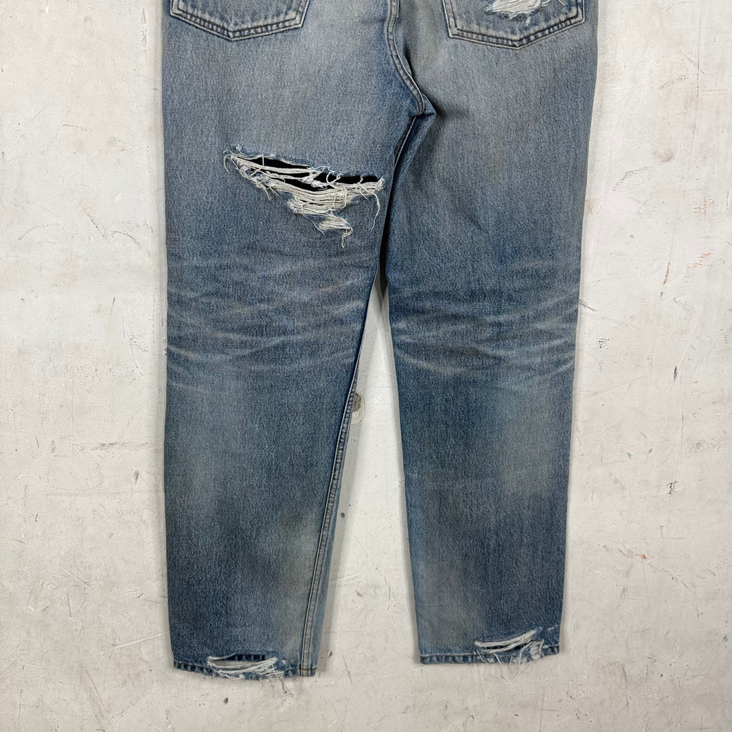 Balenciaga Layered Track Distressed Jeans