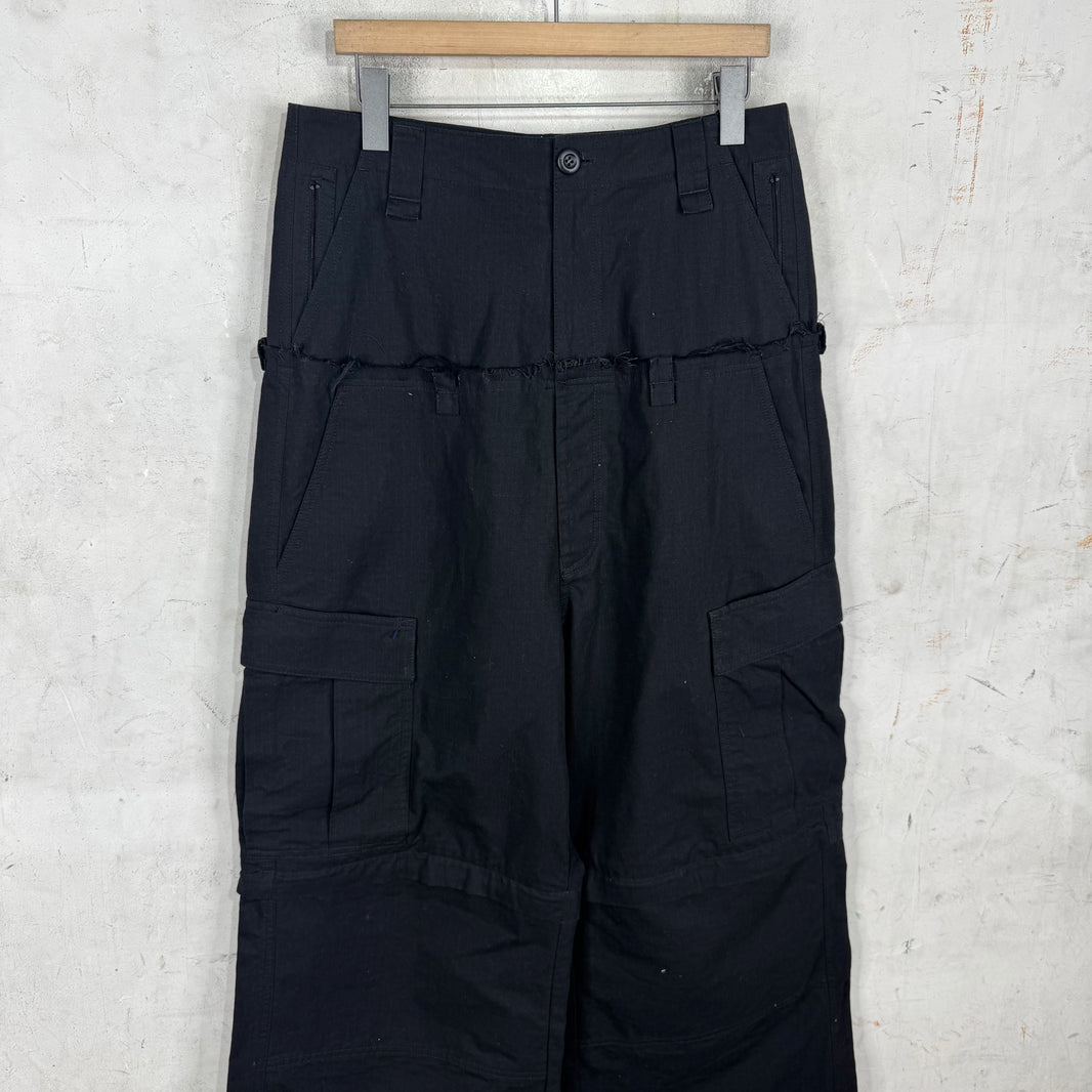 Balenciaga Black Double Waist Cargo Pants