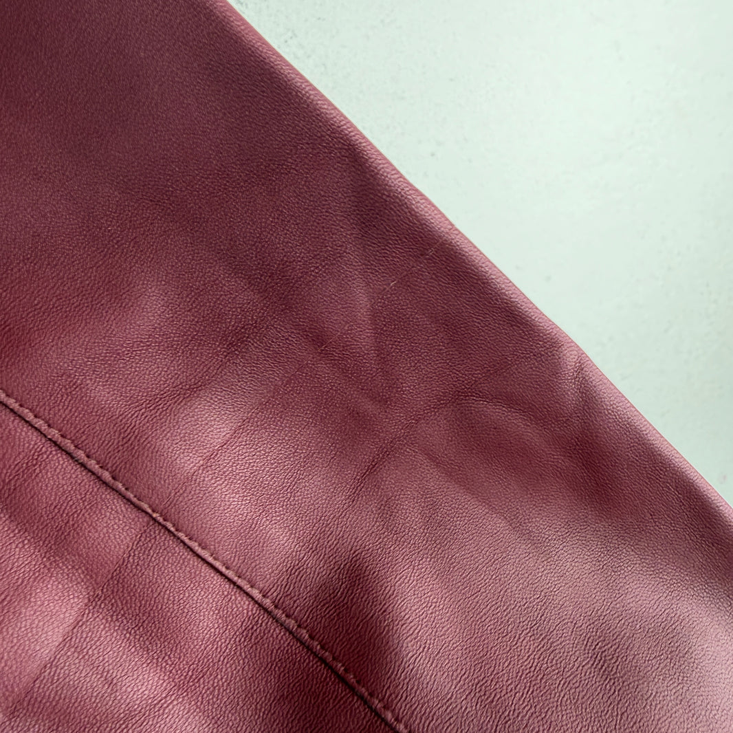 The Row Maroon Leather Shirt