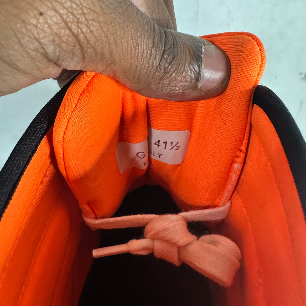Chanel Orange High Top Double C Sneakers