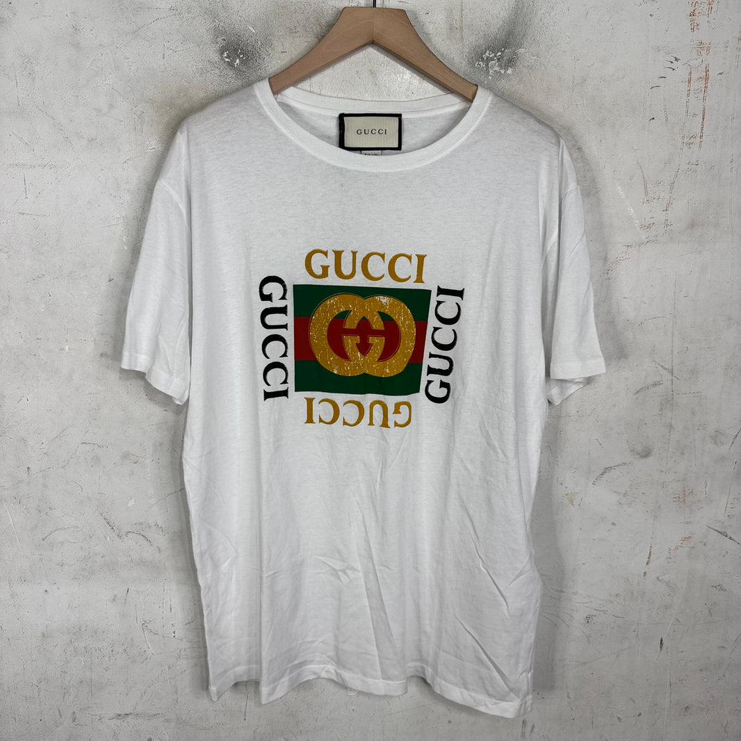 Gucci White Bootleg Logo T-Shirt