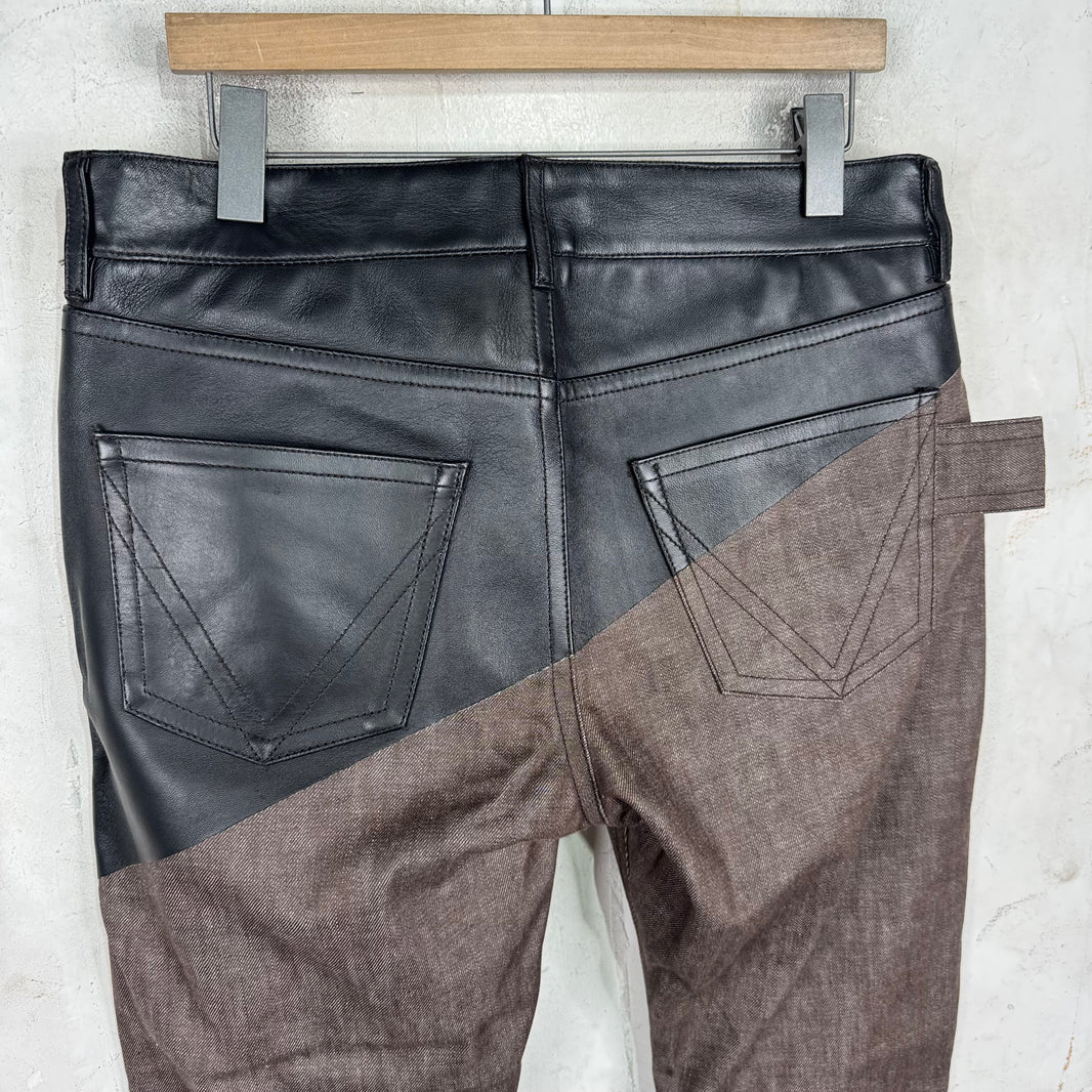 Bottega Veneta 2020 Pre-Spring Leather/Denim Split Pants