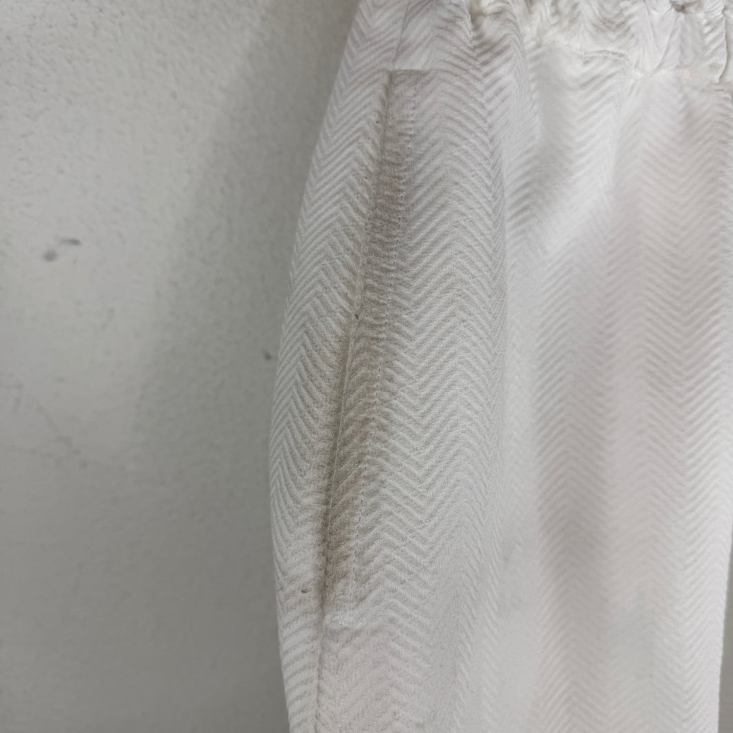 CDG White Pattern Balloon Shorts
