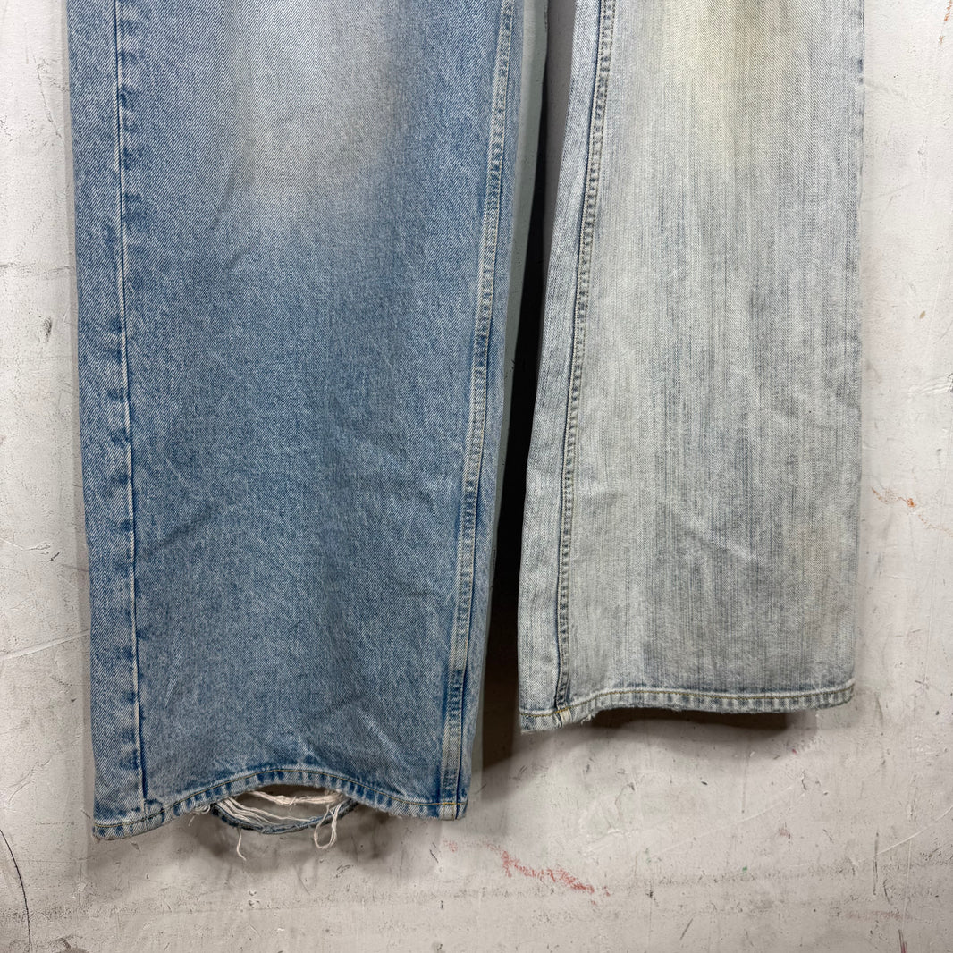 Balenciaga Light Wash Split Drawstring Jeans