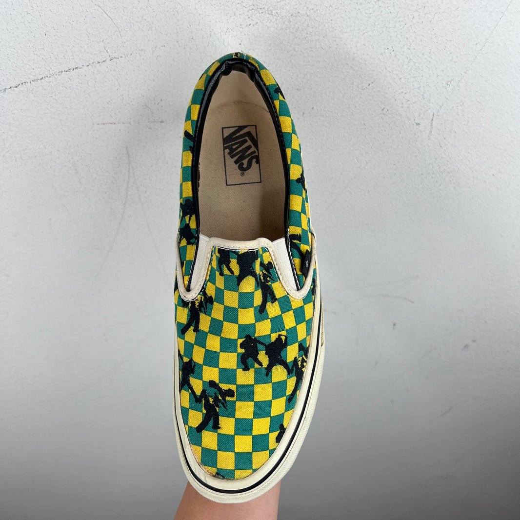 Undercover Vans Green Checkered Slip Ons