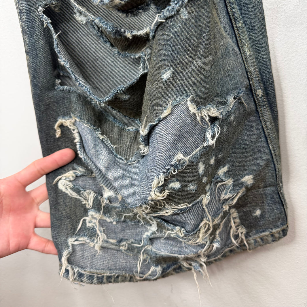 Balenciaga Super Destroyed Blue Jeans