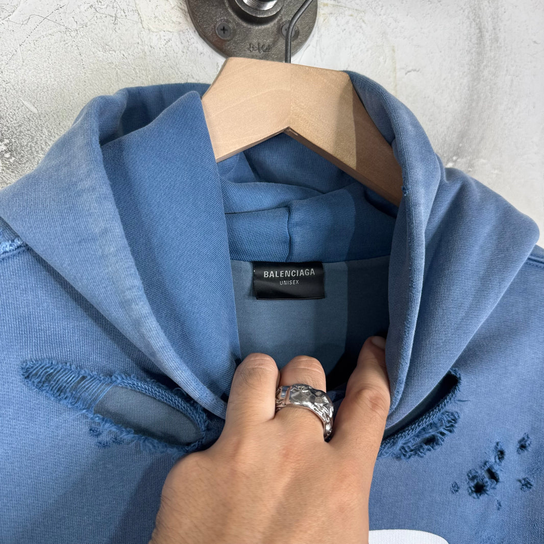 Balenciaga 3B Distressed Layered Hoodie