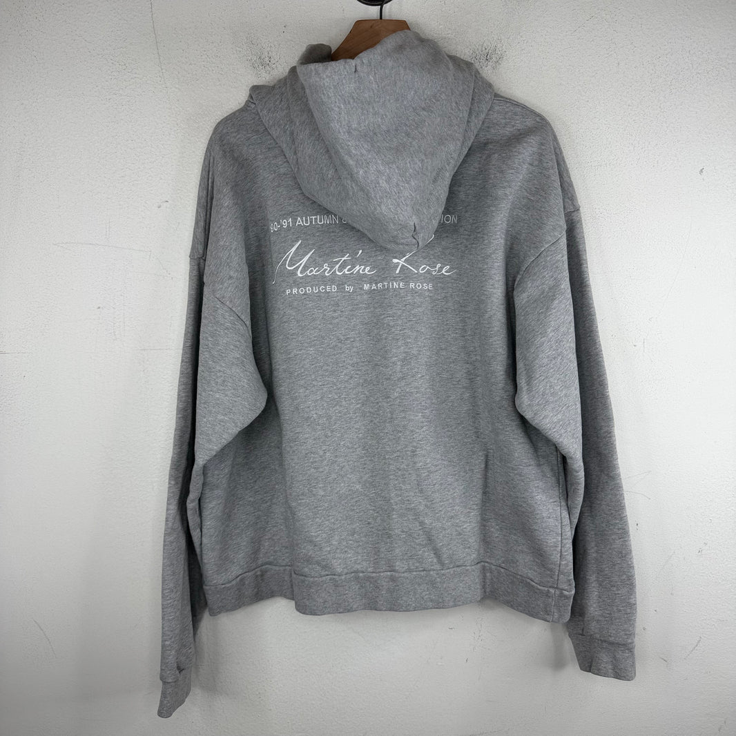 Martine Rose Gray Embroidered Back Logo Hoodie