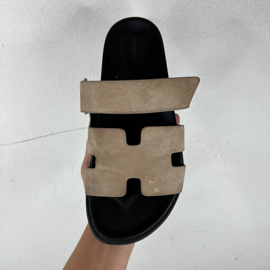 Hermes Suede Chypre Sandals