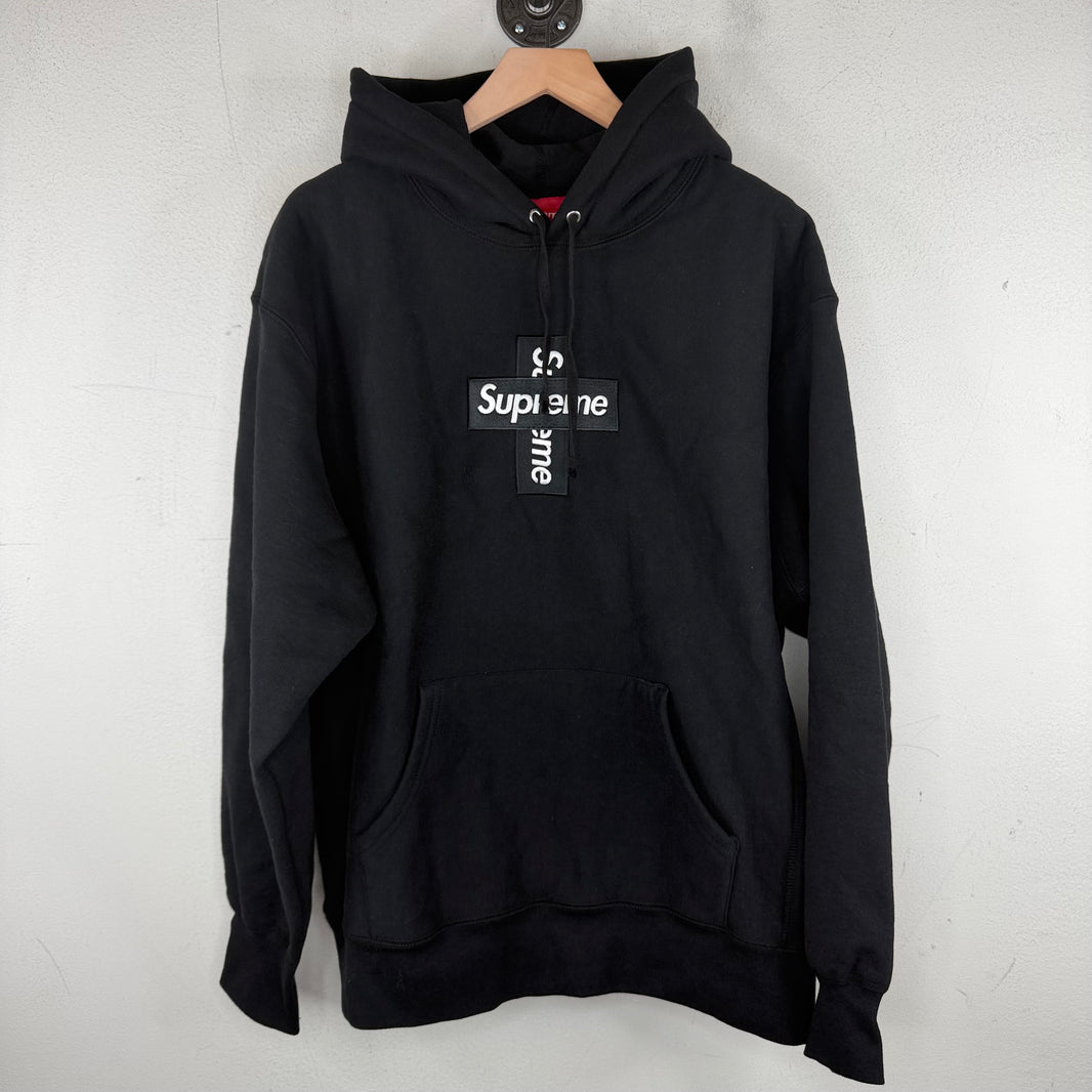 Supreme Black Cross Box Logo Hoodie