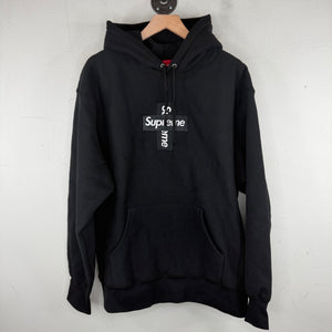 Supreme Black Cross Box Logo Hoodie