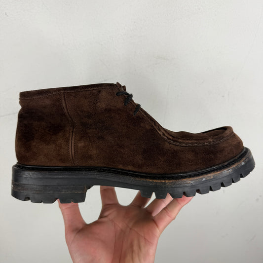 Prada Brown Suede Ankle Derbys