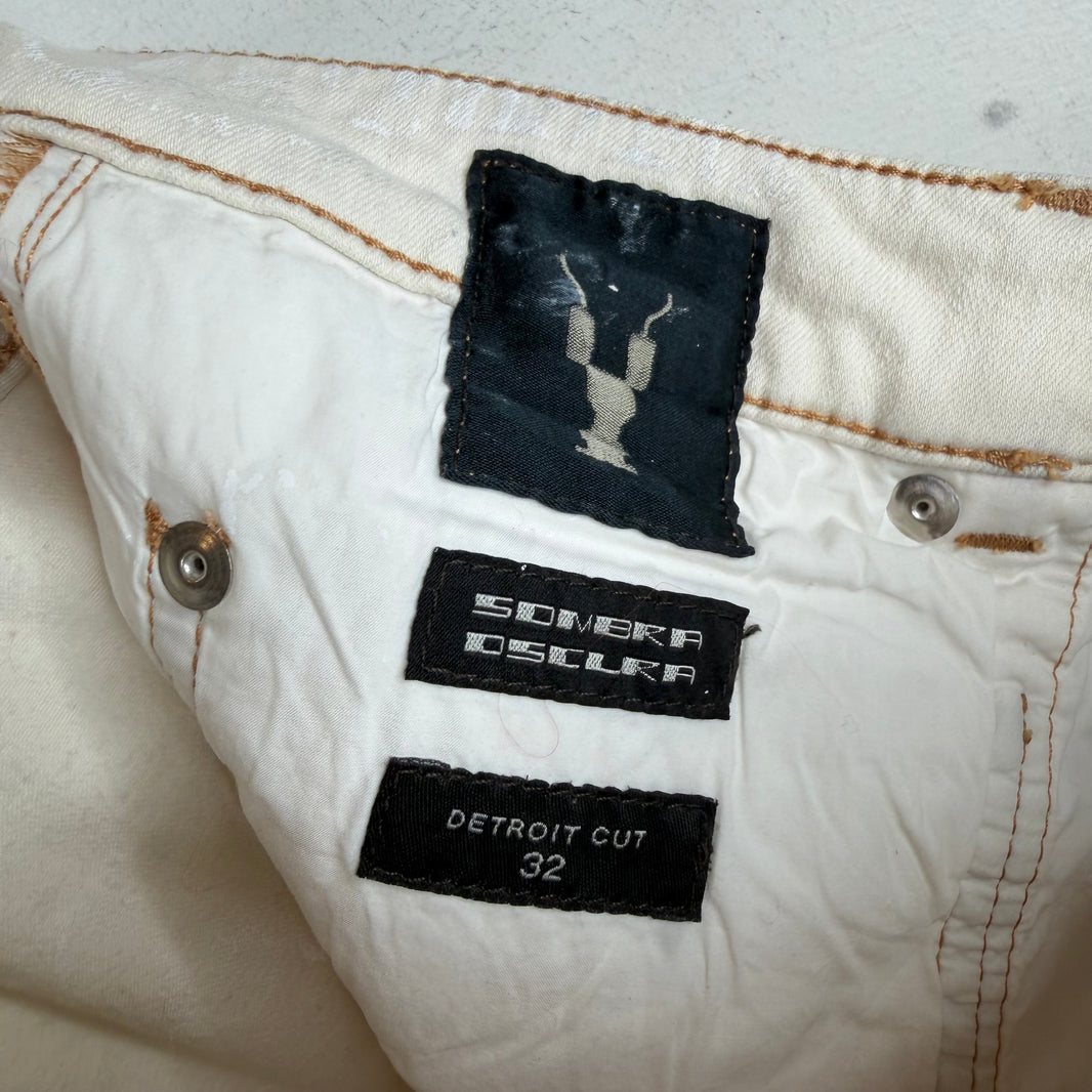 DRKSHDW White Waxed Detroit Jeans