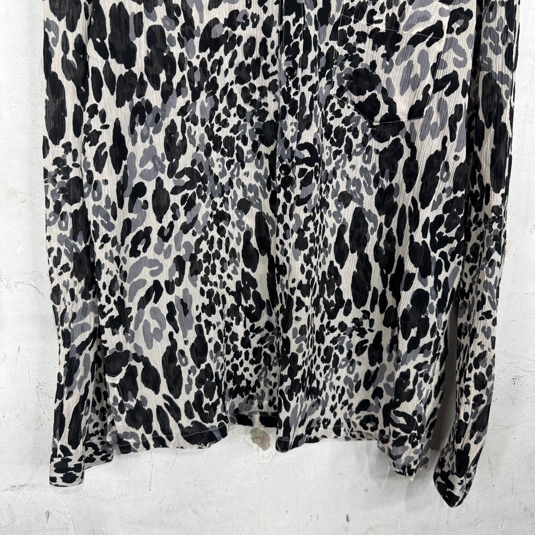 Saint Laurent Cow Silk Pleated Shirt