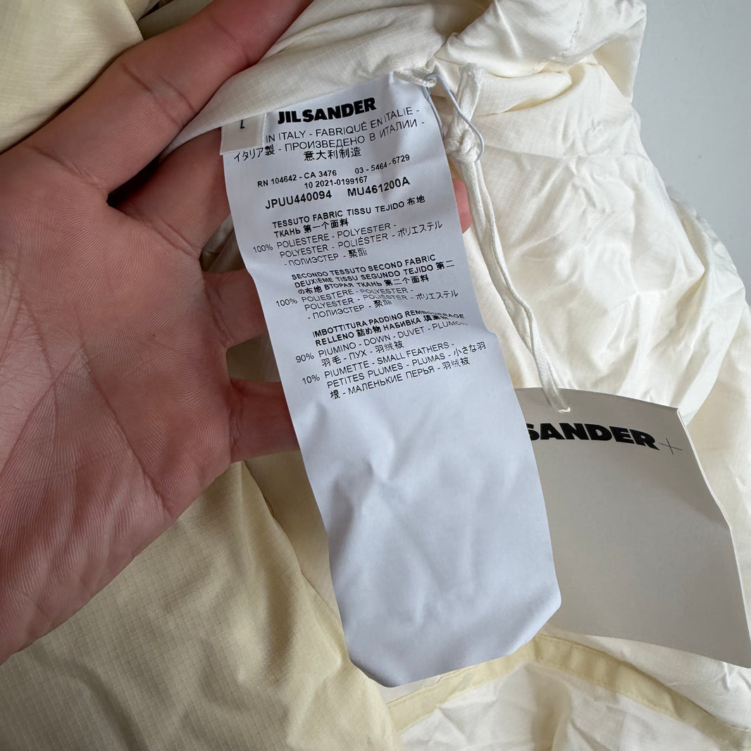 Jil Sander Cream Zip Puffer Jacket