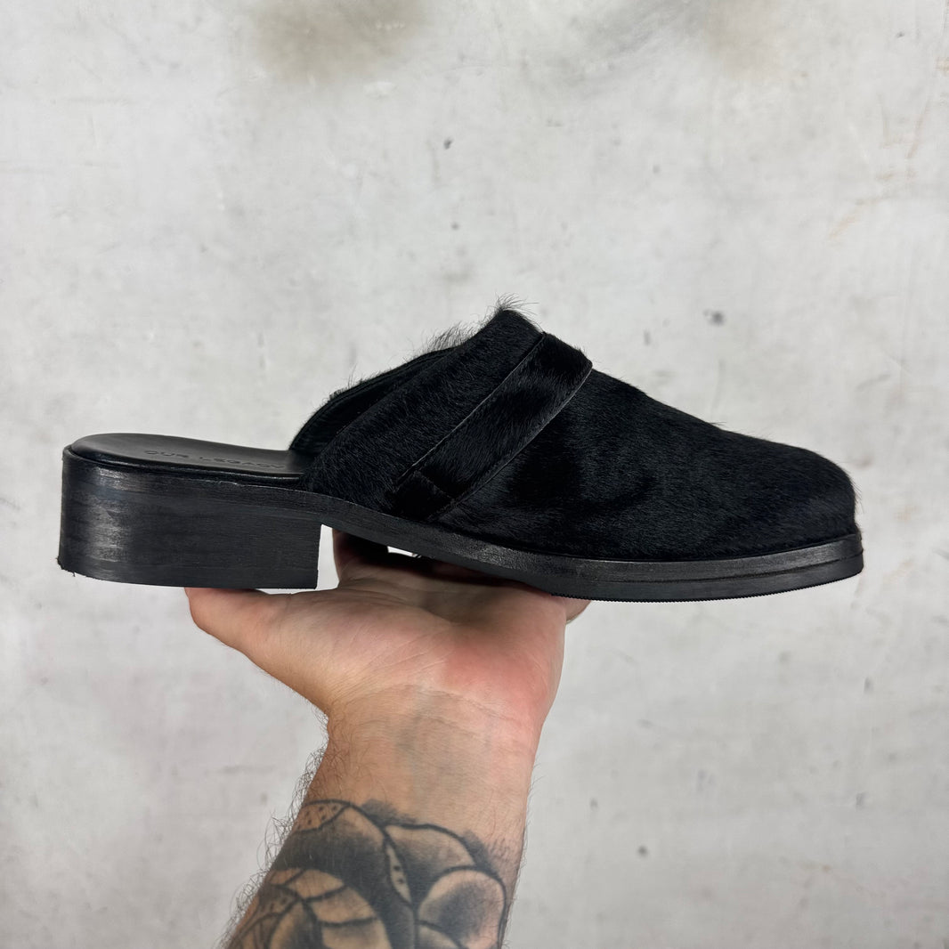 Our Legacy Black Ponyhair Camion Mules